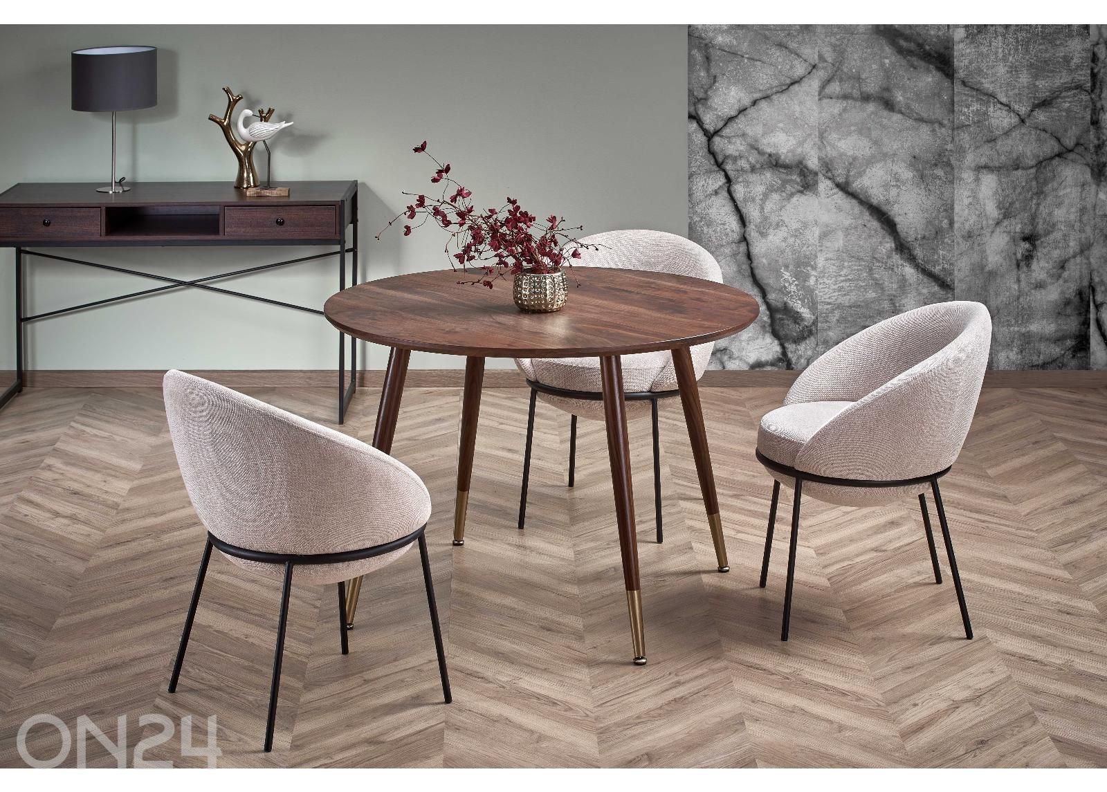 Söögilaud Ø 110 cm suurendatud