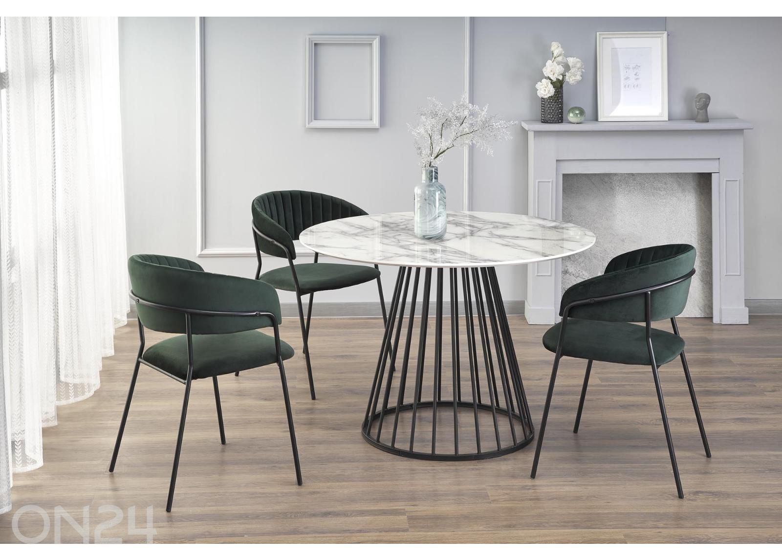 Söögilaud Ø 110 cm suurendatud