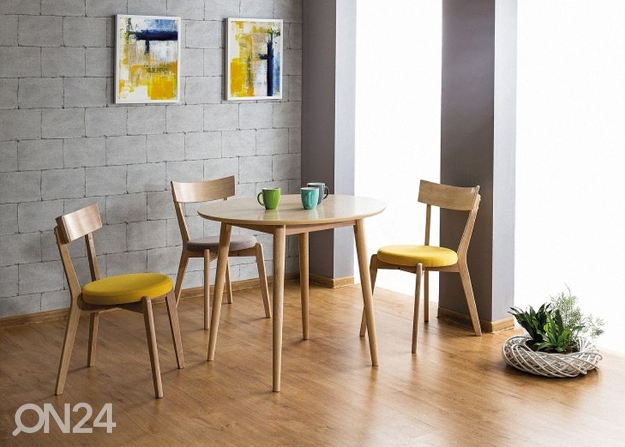 Söögilaud Ø 90 cm suurendatud