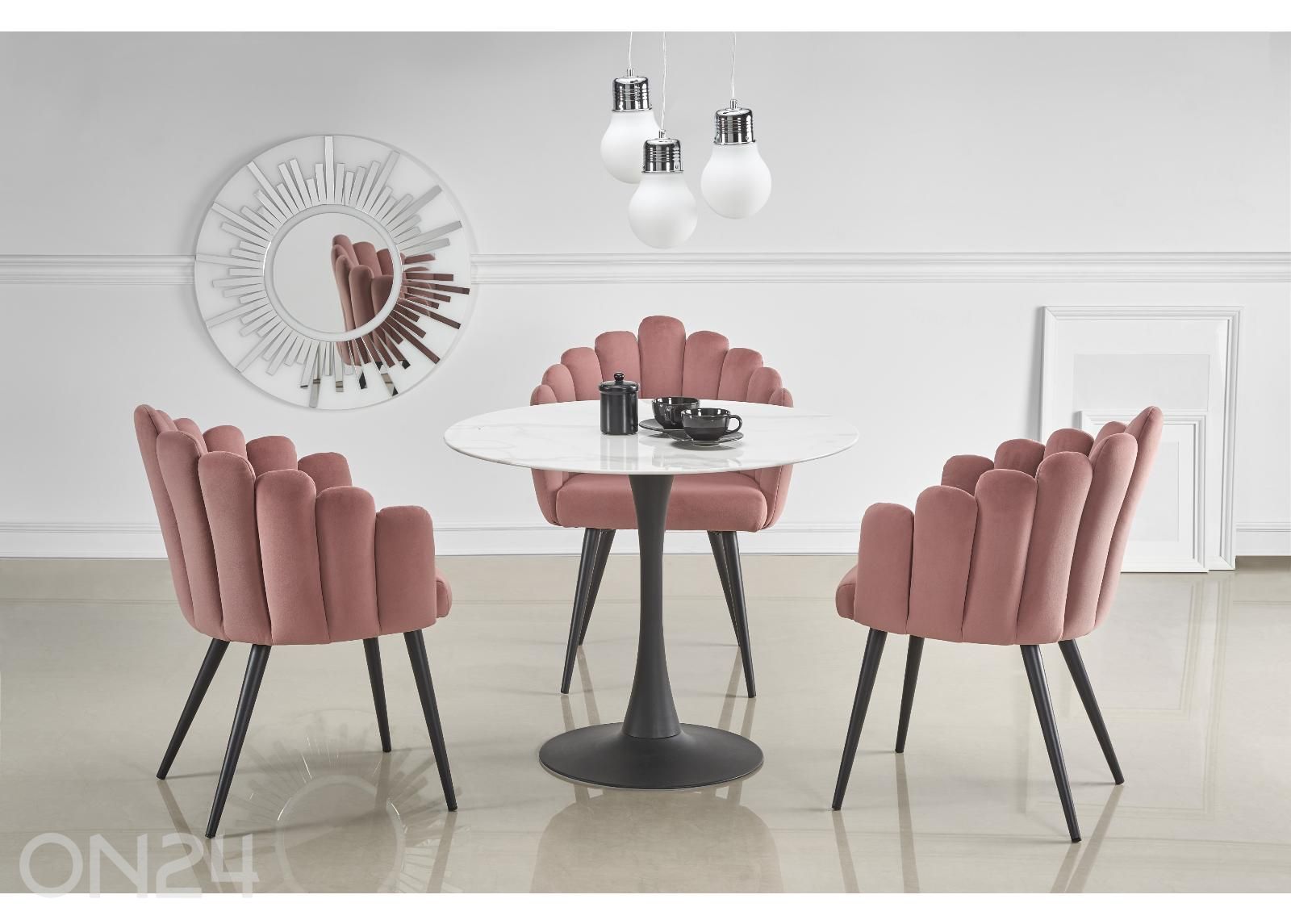 Söögilaud Ø 90 cm suurendatud