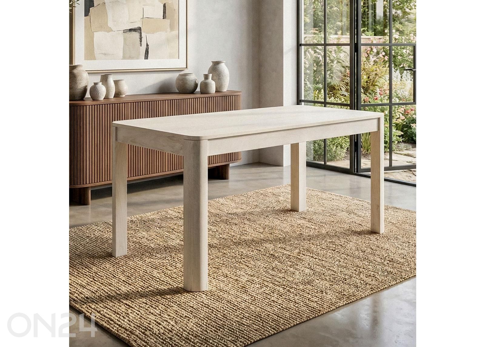 Söögilaud 120 cm, valge suurendatud