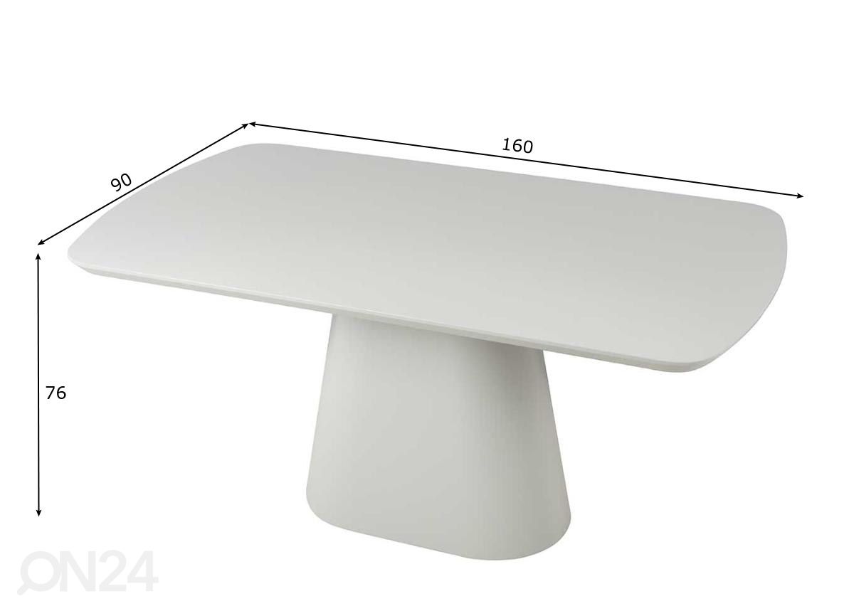 Söögilaud 160x90 cm suurendatud mõõdud