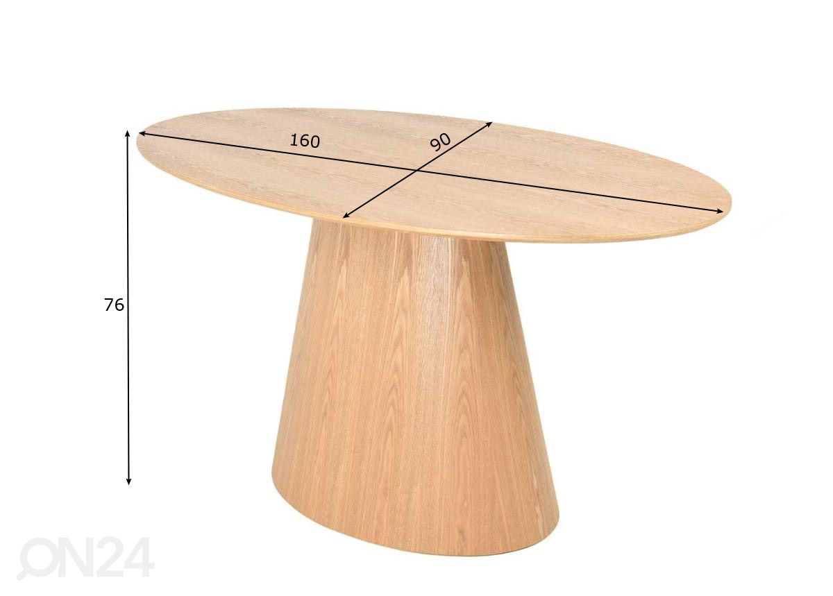 Söögilaud 160x90 cm suurendatud mõõdud
