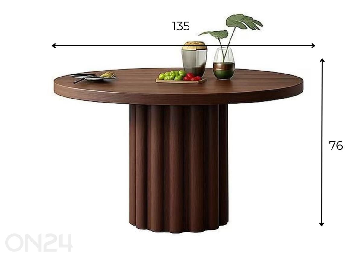 Söögilaud Arban D135 suurendatud mõõdud