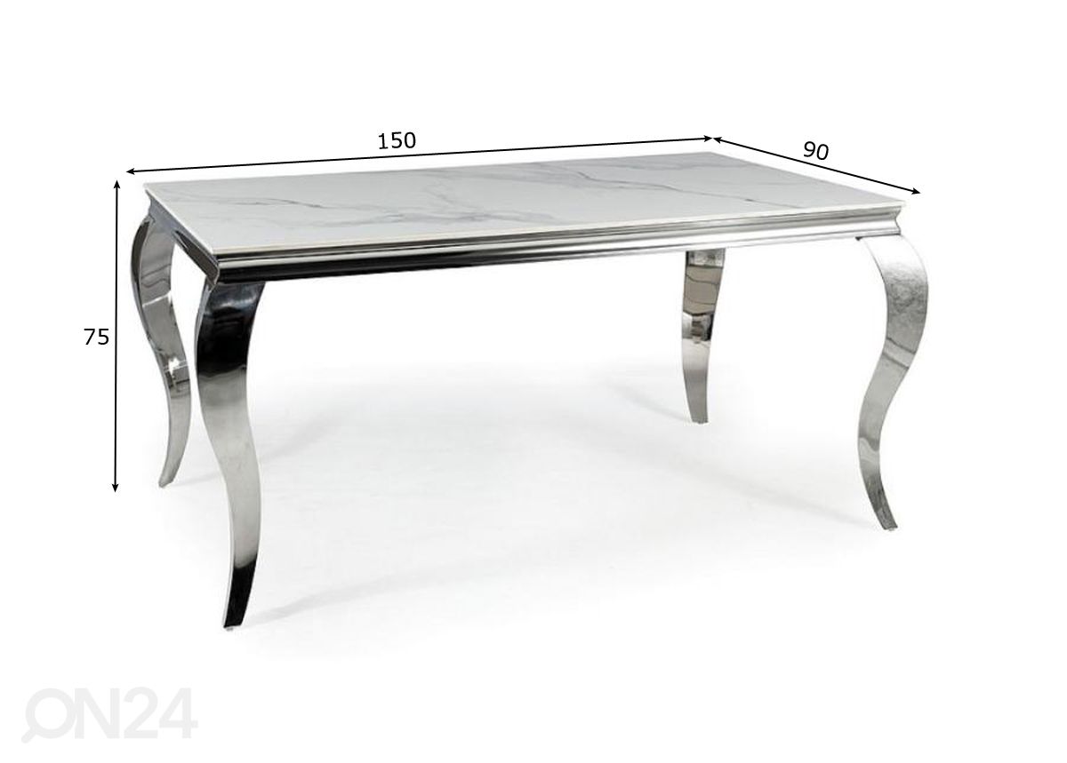 Söögilaud Baron 150x90 cm suurendatud mõõdud