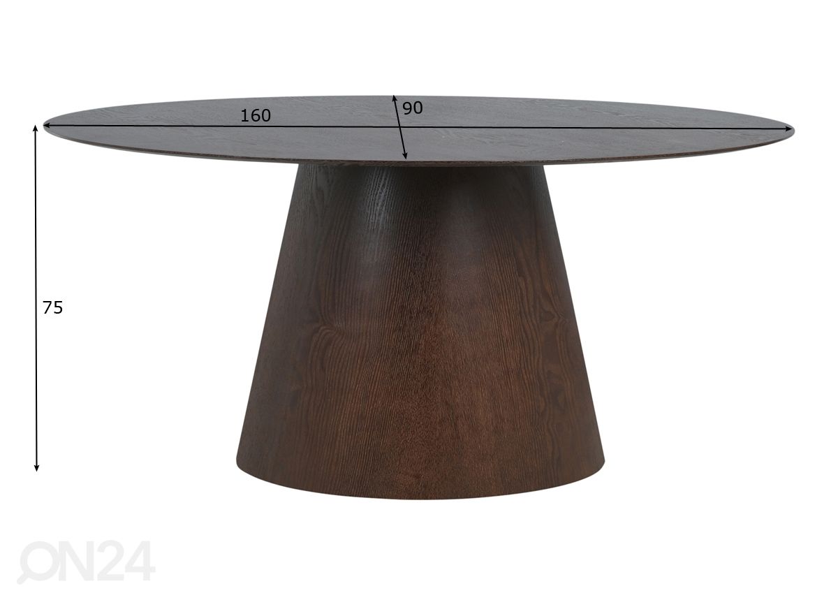 Söögilaud Birmingham 160x90 cm suurendatud mõõdud