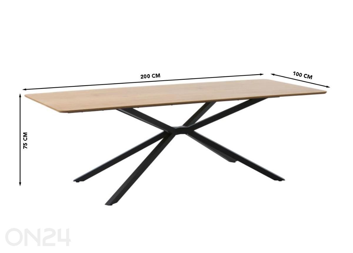 Söögilaud Cesura 100X200 cm suurendatud mõõdud