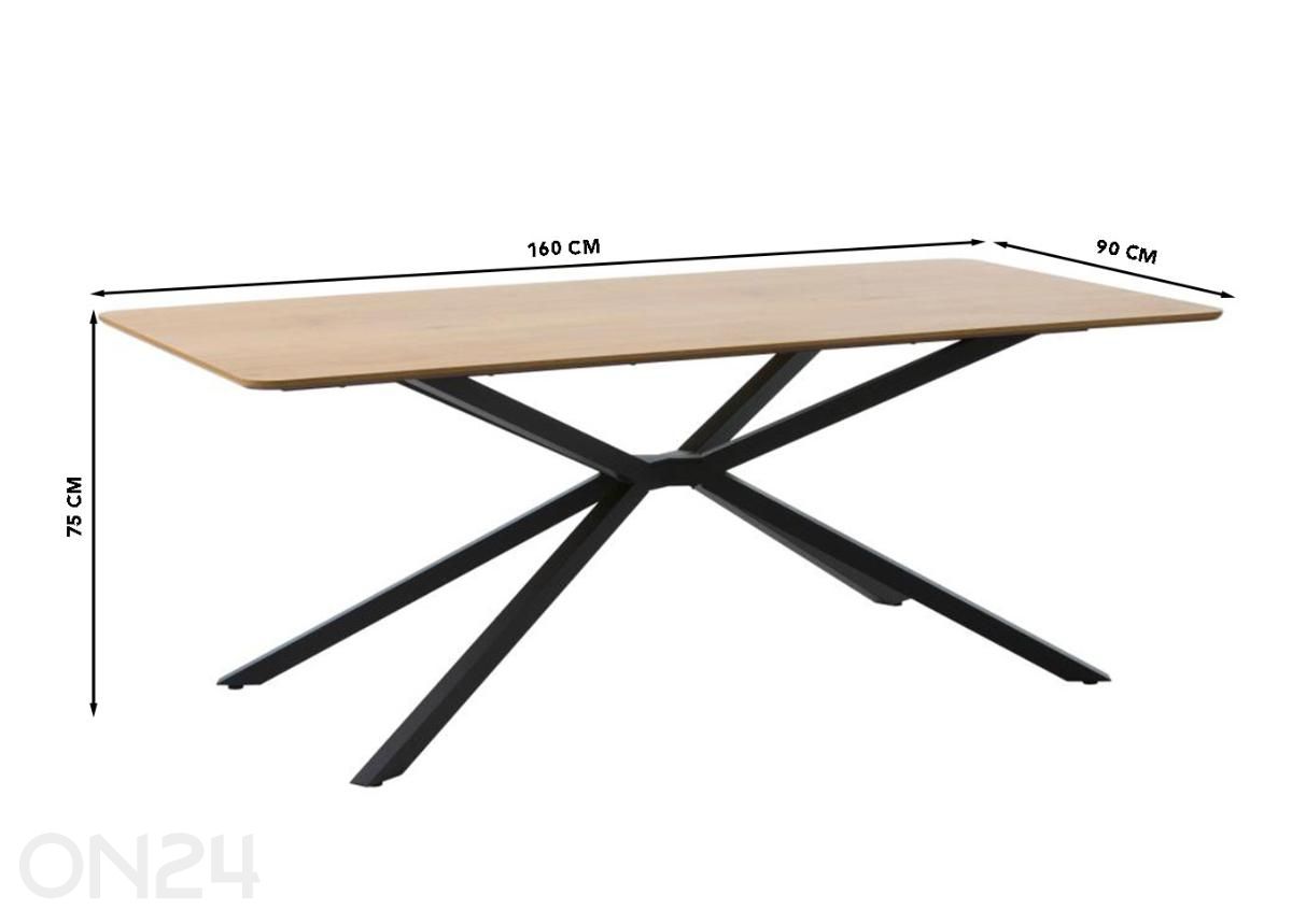 Söögilaud Cesura 90x160 cm suurendatud mõõdud
