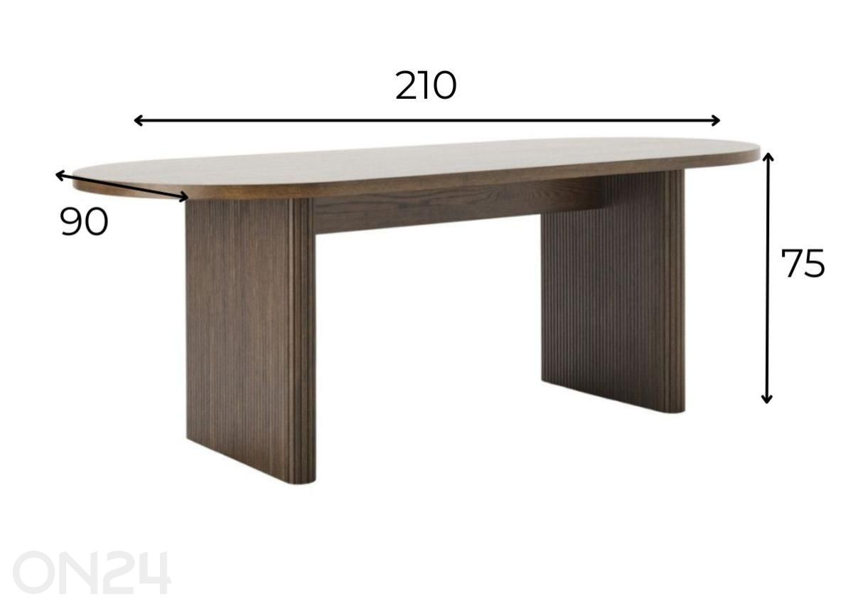 Söögilaud Fergon 90x210 cm suurendatud mõõdud