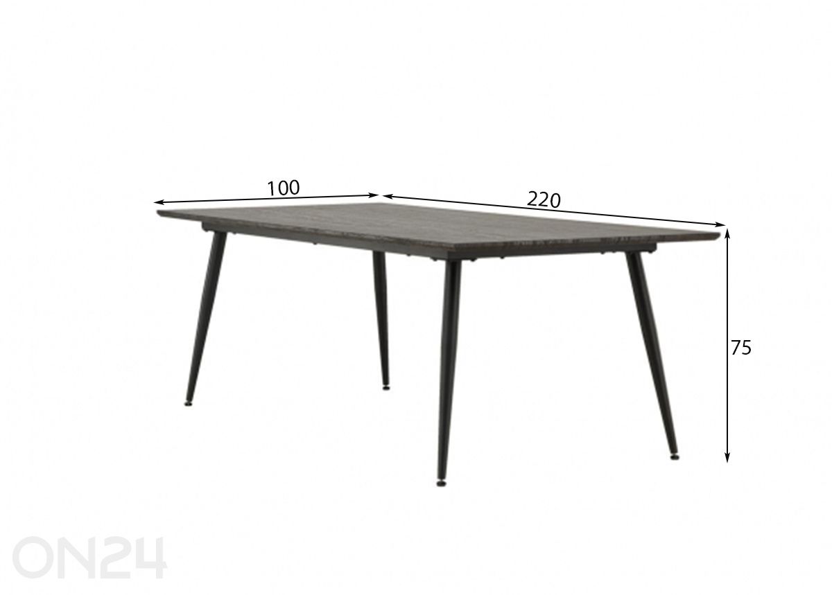 Söögilaud Keholmen 220x100 cm suurendatud mõõdud