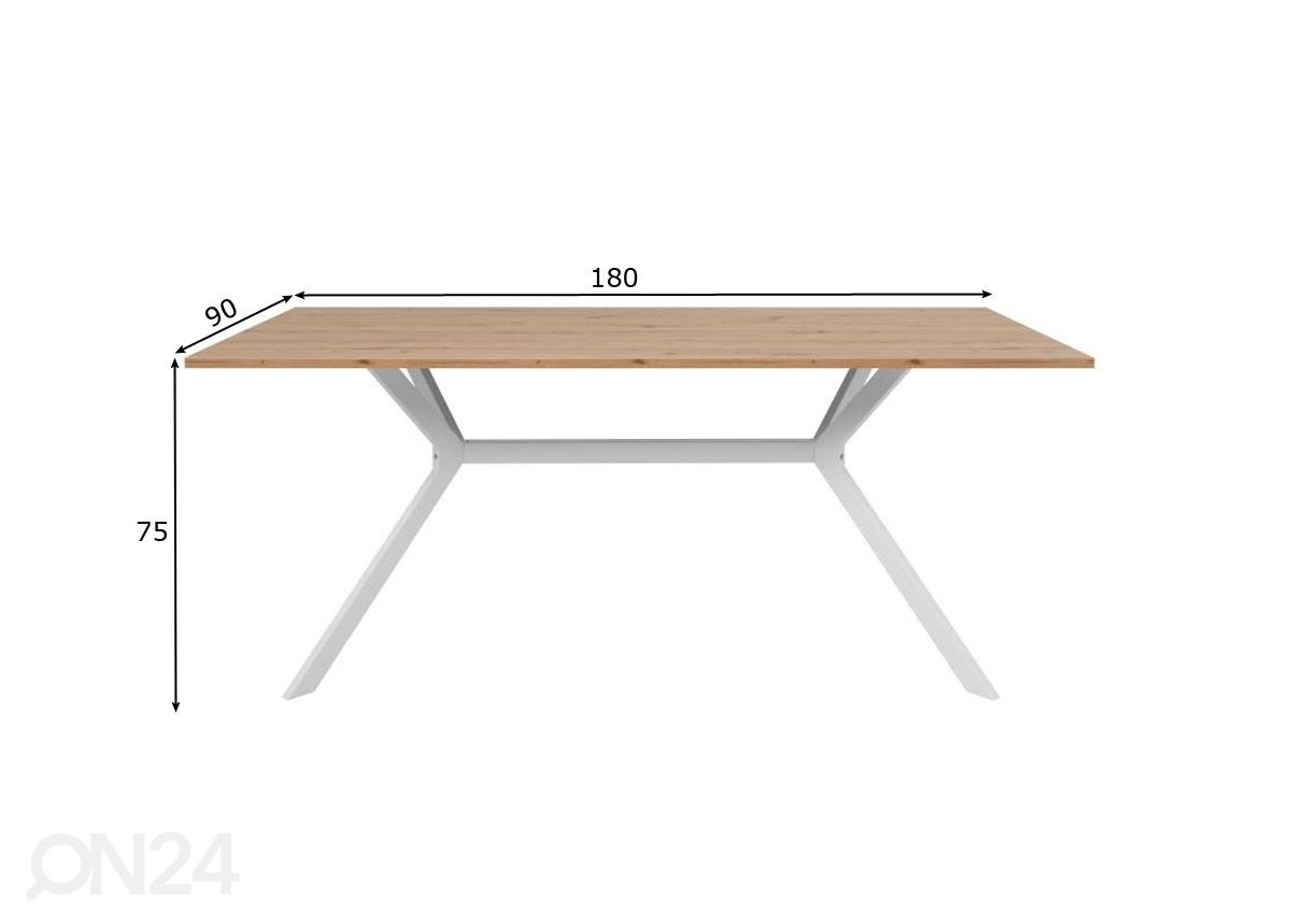 Söögilaud Onex 90x180 cm suurendatud mõõdud