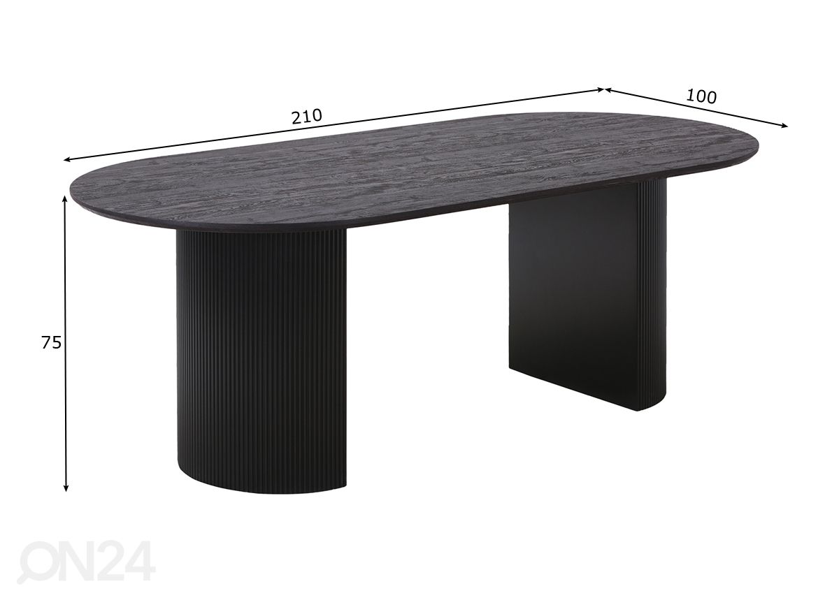 Söögilaud Rize 110x210 cm suurendatud mõõdud