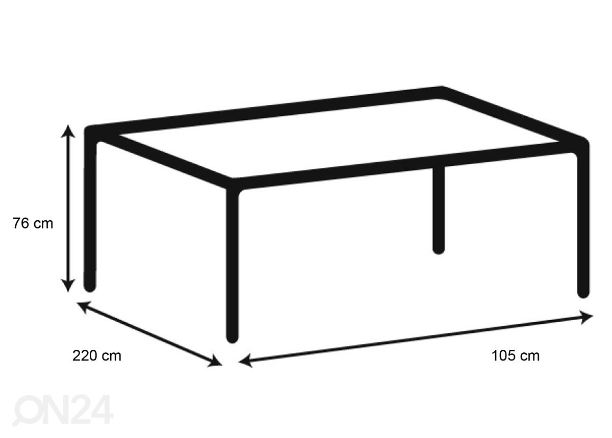 Söögilaud Skive 220x105 cm suurendatud mõõdud