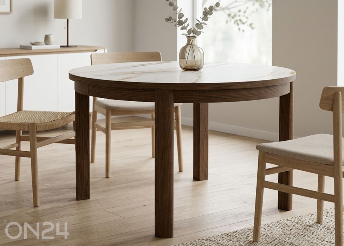 Söögilaud Soro Ø120 cm suurendatud