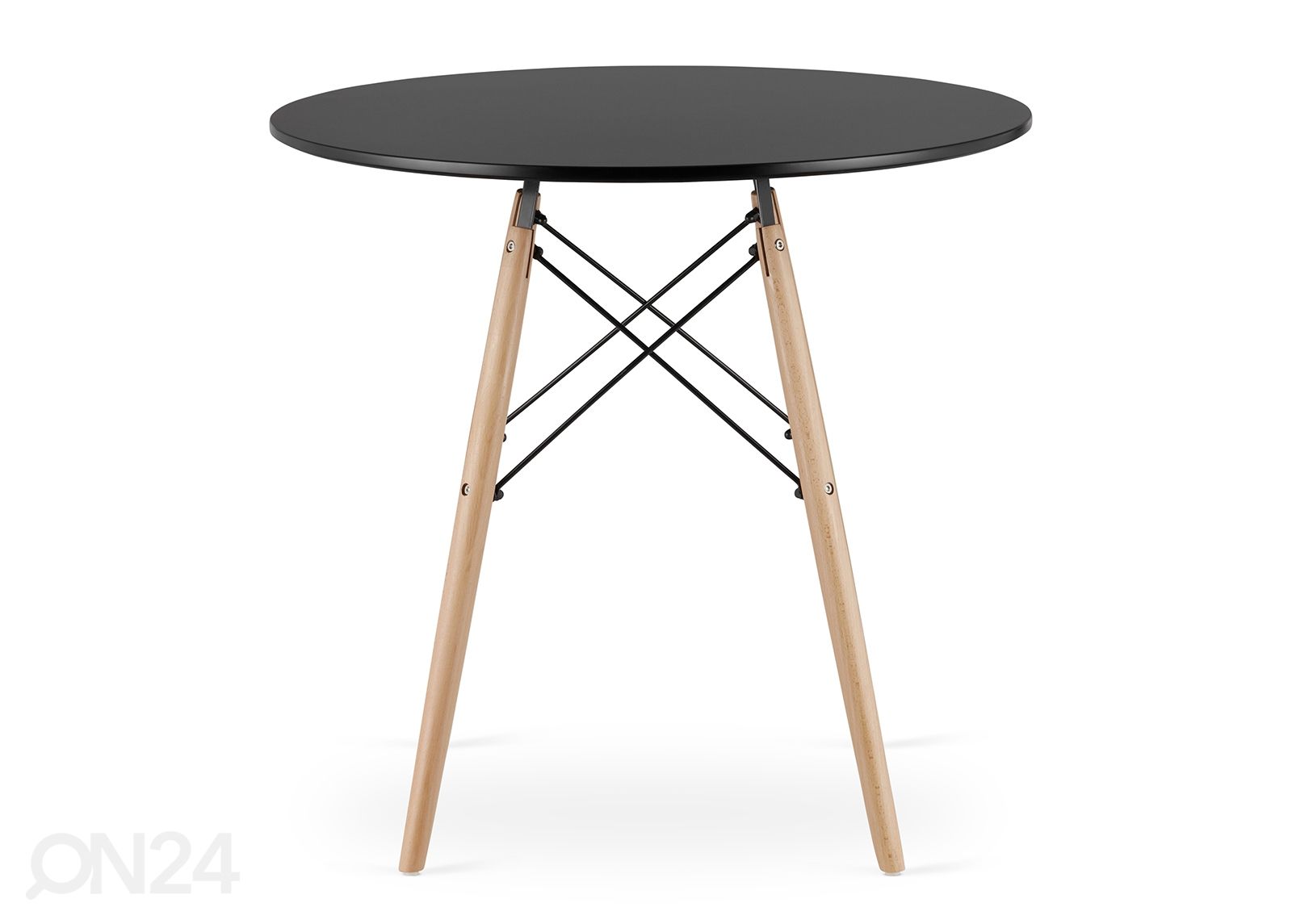 Söögilaud Todi Ø80 cm, must suurendatud