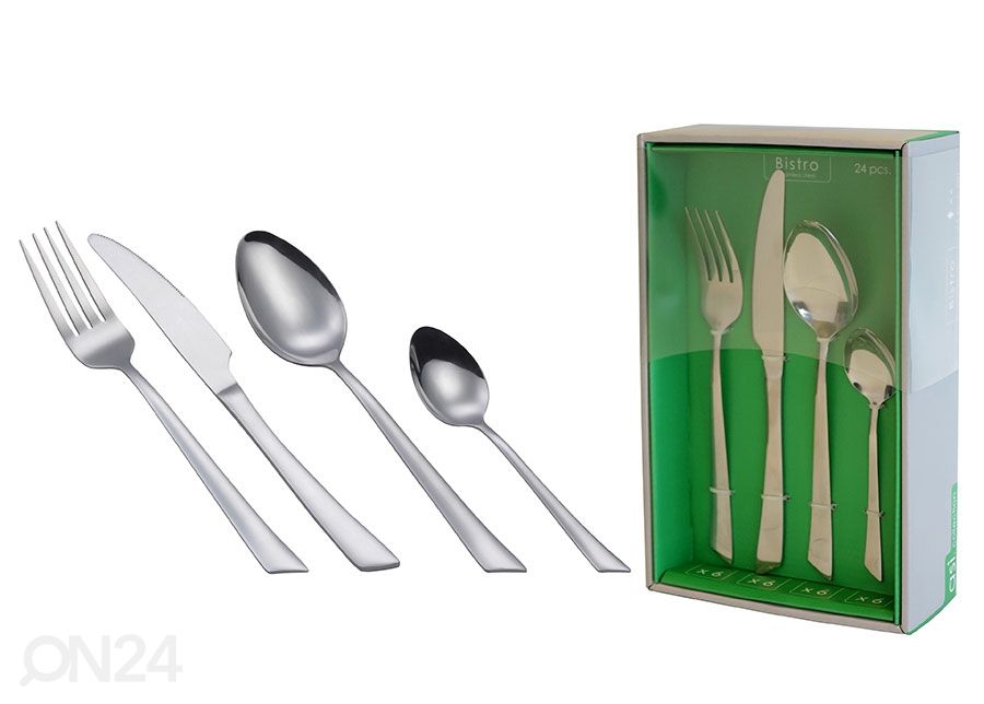 Söögiriistade komplekt Bistro 24 tk suurendatud