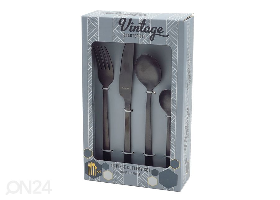 Söögiriistade komplekt Vintage 16 tk suurendatud