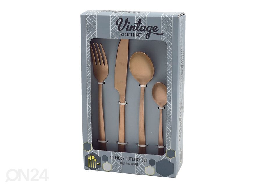 Söögiriistade komplekt Vintage 16 tk suurendatud