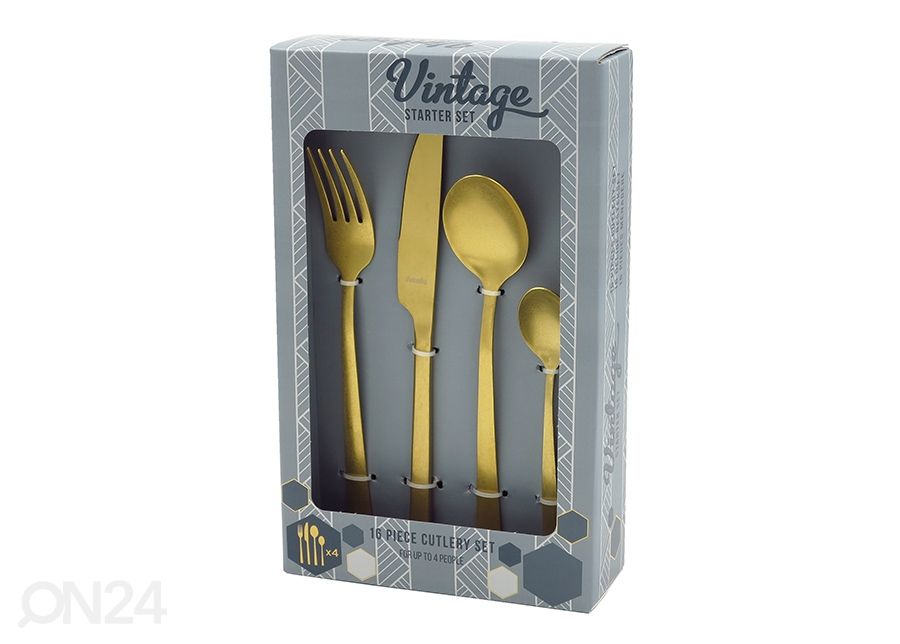Söögiriistade komplekt Vintage 16 tk suurendatud