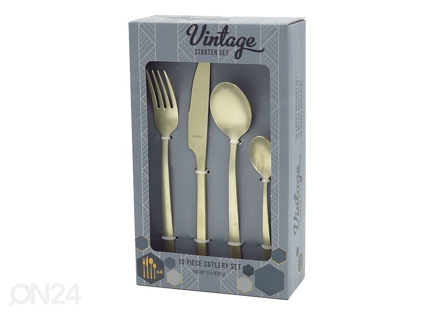Söögiriistade komplekt Vintage 16 tk suurendatud