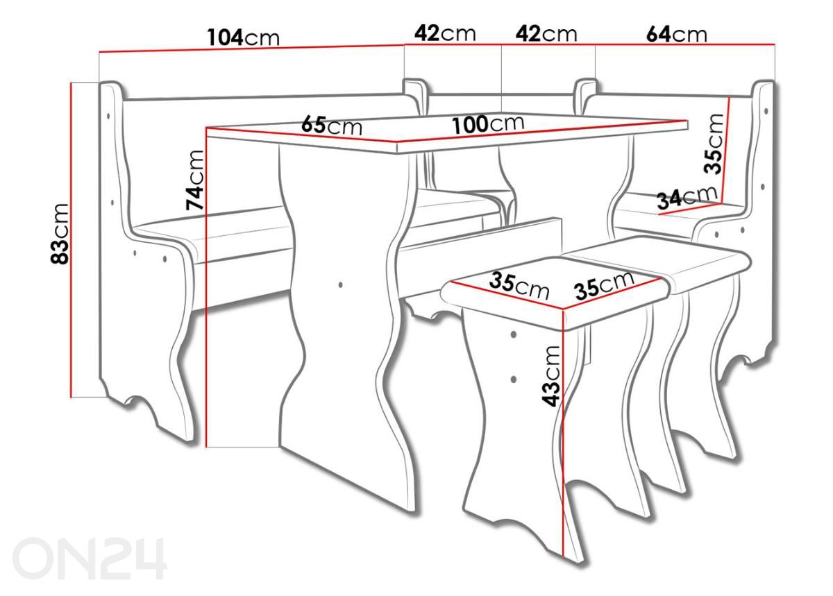 Söögitoakomplekt Thomas suurendatud mõõdud