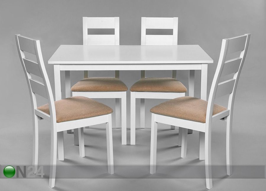 Söögitoakomplekt Trento/Parma valge suurendatud