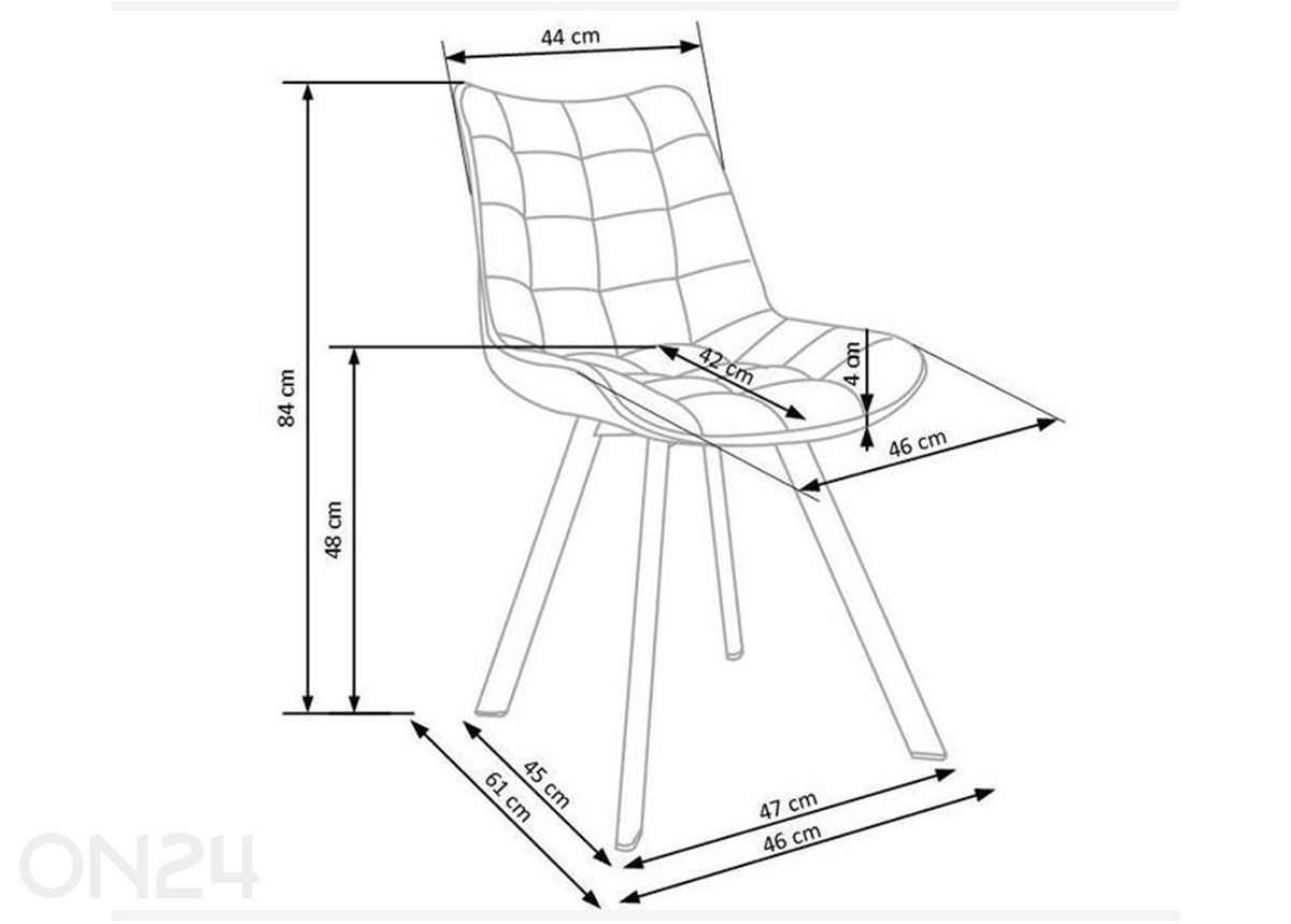 Söögitool, 2 tk suurendatud mõõdud