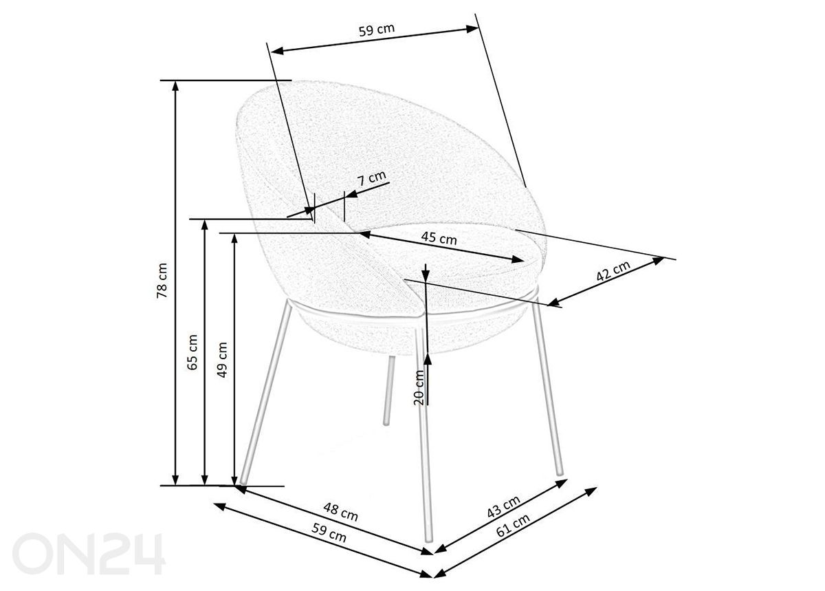 Söögitool suurendatud mõõdud