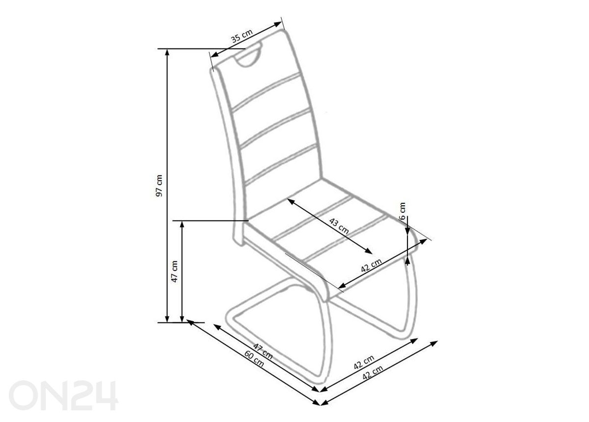 Söögitool suurendatud mõõdud