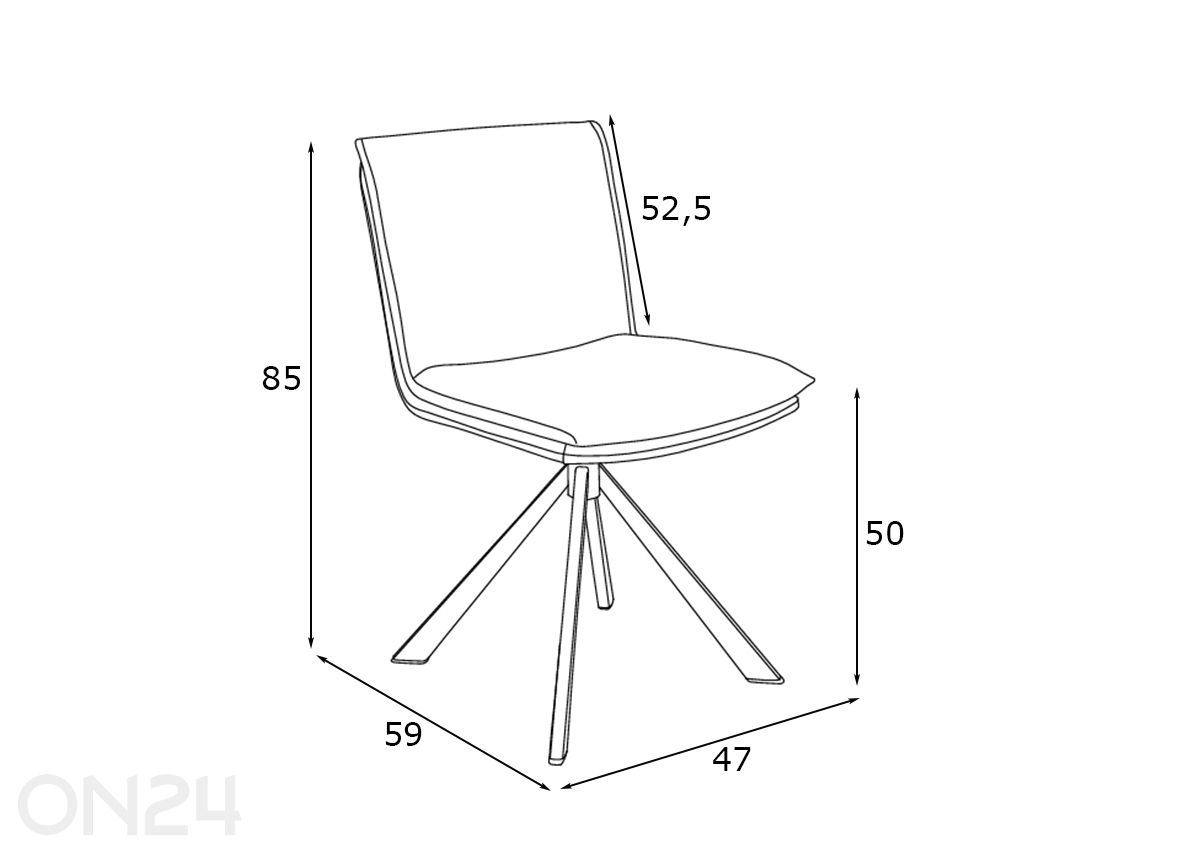 Söögitool Flynn suurendatud mõõdud