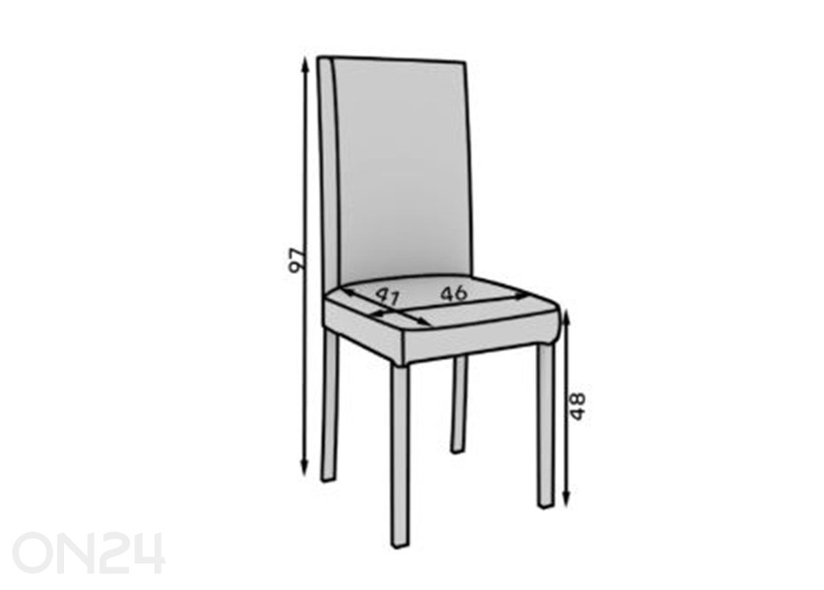 Söögitool Nola II suurendatud mõõdud