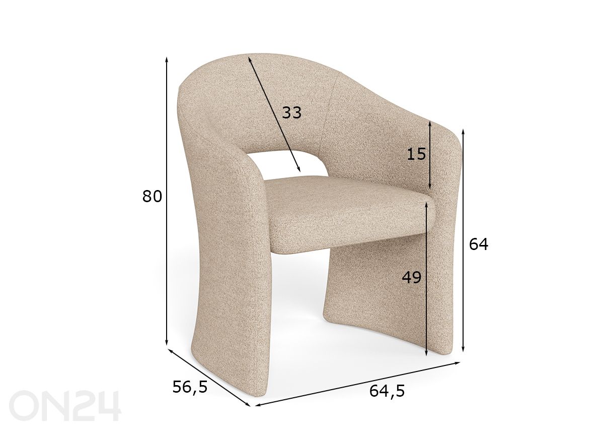 Söögitool Tori suurendatud mõõdud