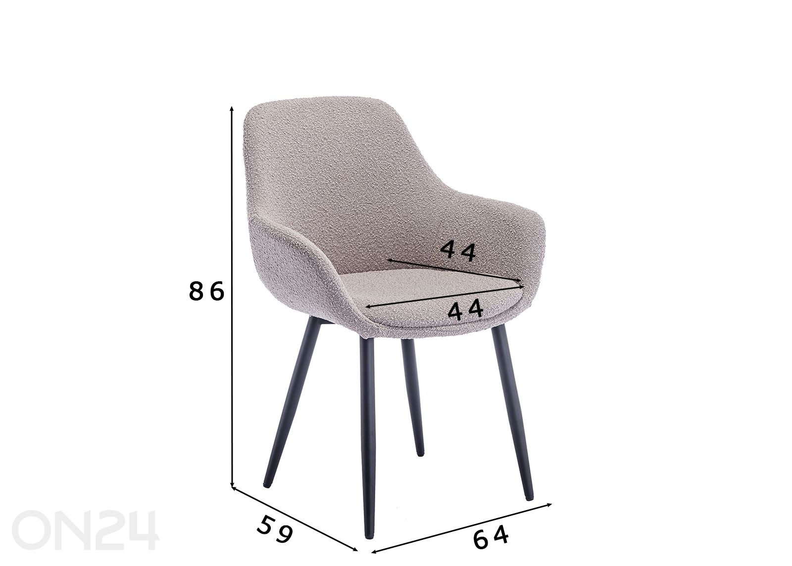 Söögitoolide komplekt Baily 2 tk suurendatud