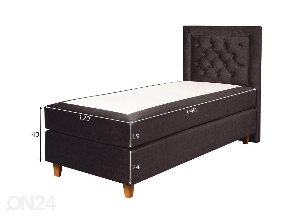 Stroma kontinentaalvoodi Eros 120x190 cm suurendatud mõõdud