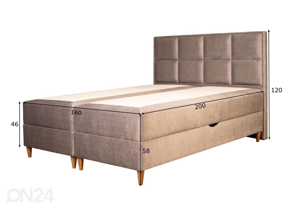 Stroma pesukastiga kontinentaalvoodi komplekt Perissa 160x200 cm suurendatud mõõdud