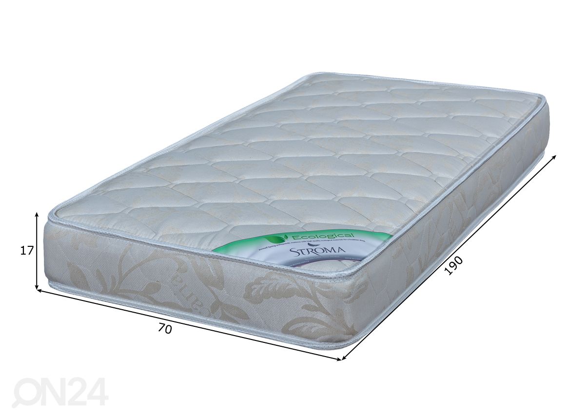 Stroma vedrumadrats Ortopeediline Ökoloogiline Thin 70x190 cm suurendatud mõõdud