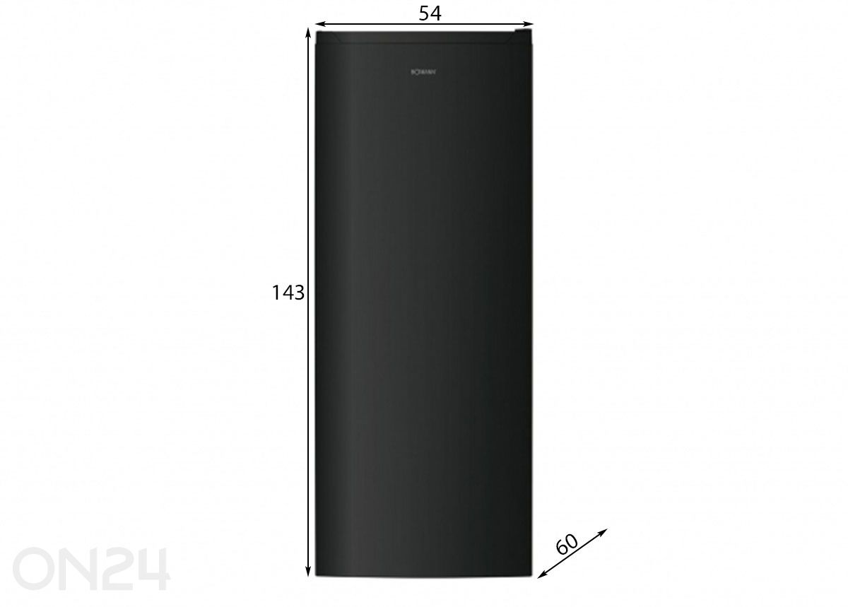 Sügavkülmik Bomann GS7343SIX,, must inox suurendatud mõõdud