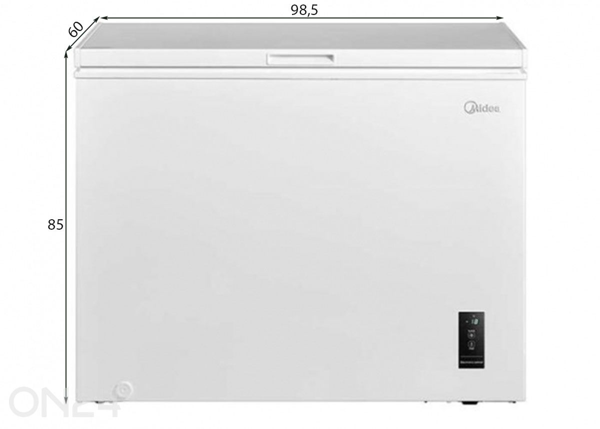 Sügavkülmik,Midea MDRC345FEE01, valge suurendatud mõõdud