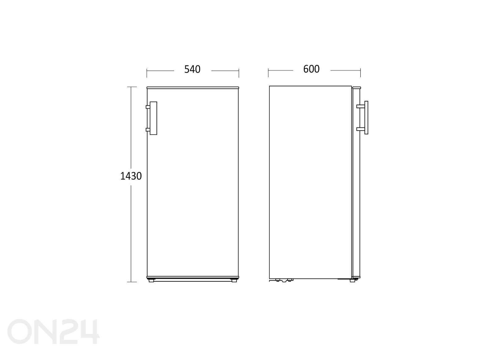 Sügavkülmik Scandomestic FRF161NFWE suurendatud mõõdud