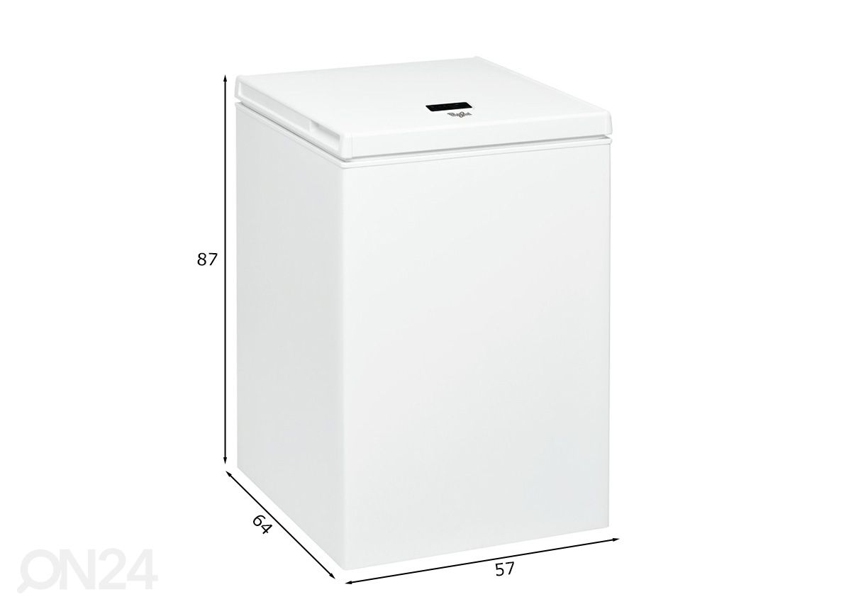 Sügavkülmkirst Whirlpool WH1410E2 suurendatud mõõdud