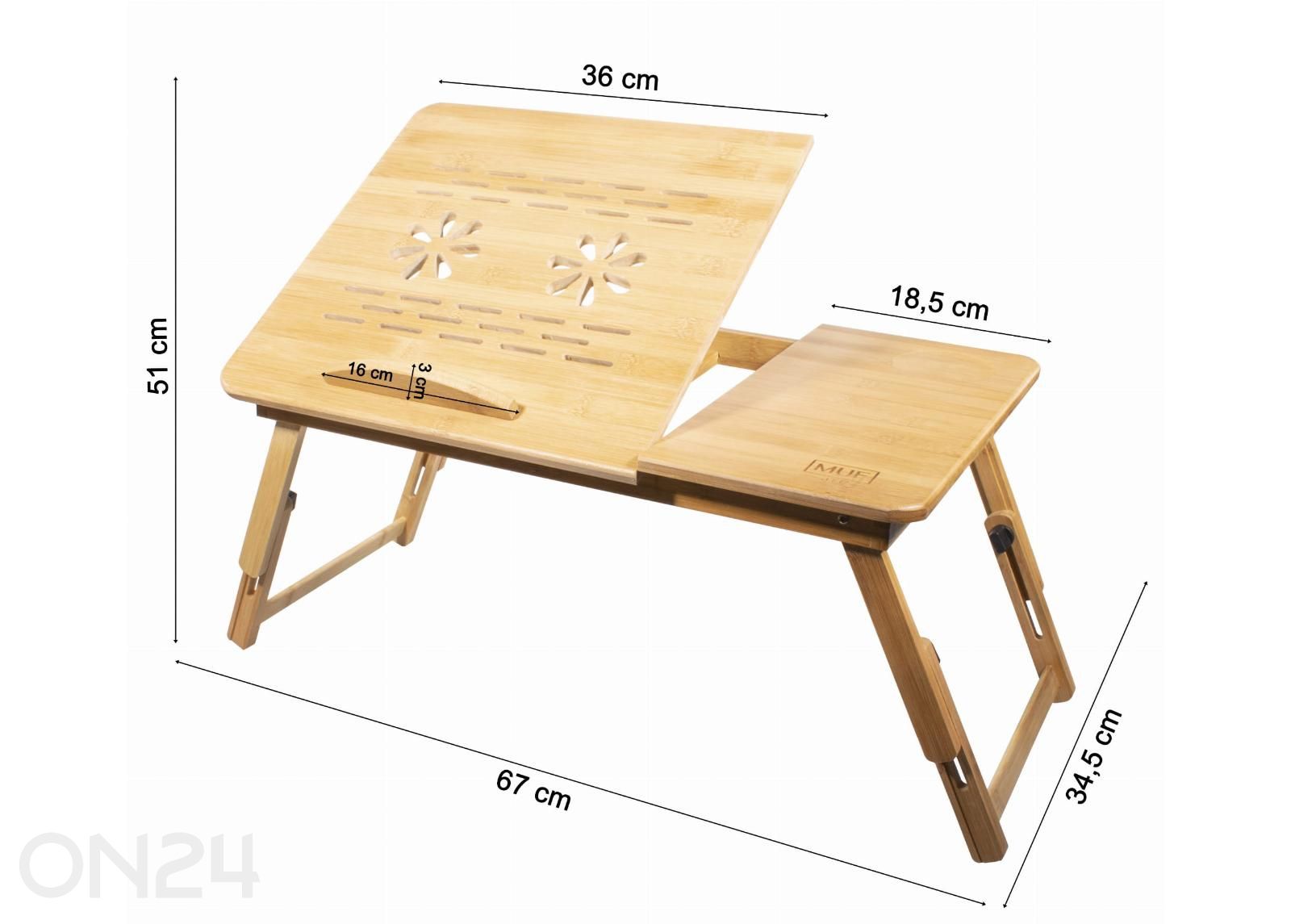 Sülearvuti laud L suurendatud mõõdud