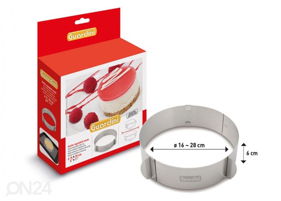 Suurendatav koogivorm ümmarugune Ø 16-28 cm suurendatud