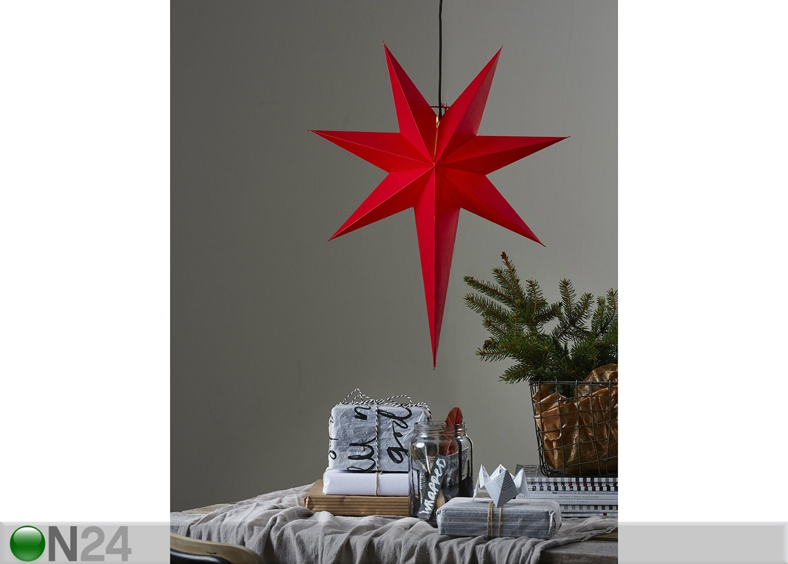 Täht Rozen 55cm, punane suurendatud