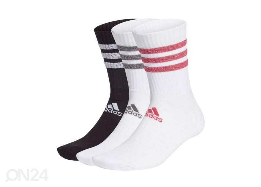 Täisakasvanute vabaajasokid Adidas Glam Cushioned Crew 3-pakk suurendatud
