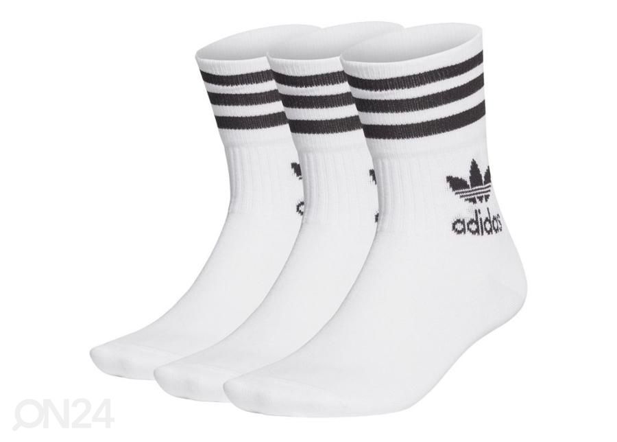 Täiskasvanute spordisokkide komplekt Adidas Originals Mid Cut Crew Socks 3P GD3575 suurendatud