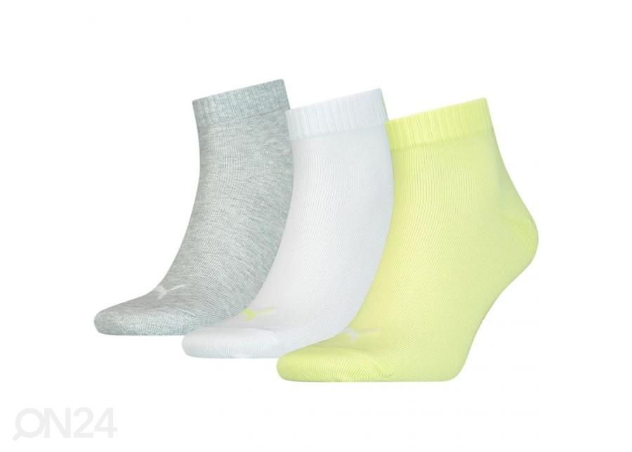 Täiskasvanute treeningsokid Puma Unisex Quarter Plain 3-pakk suurendatud