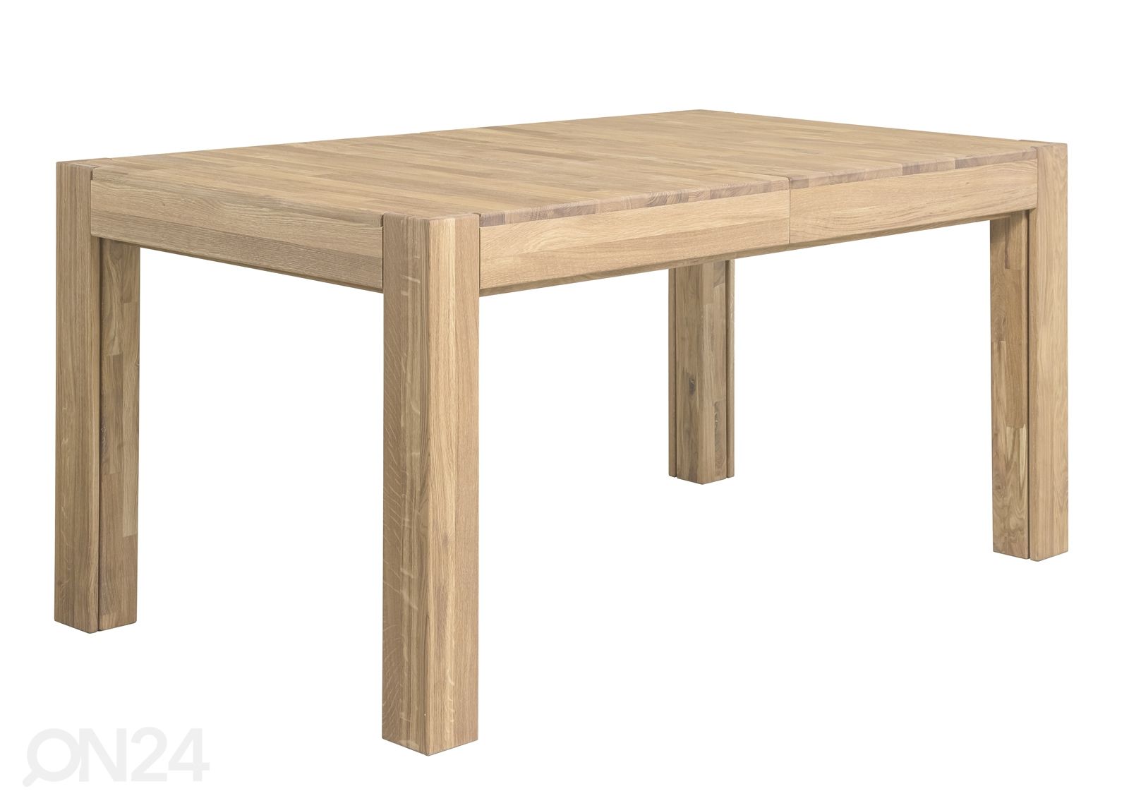 Tammepuidust pikendatav söögilaud 160-280x90 cm, valge õli suurendatud