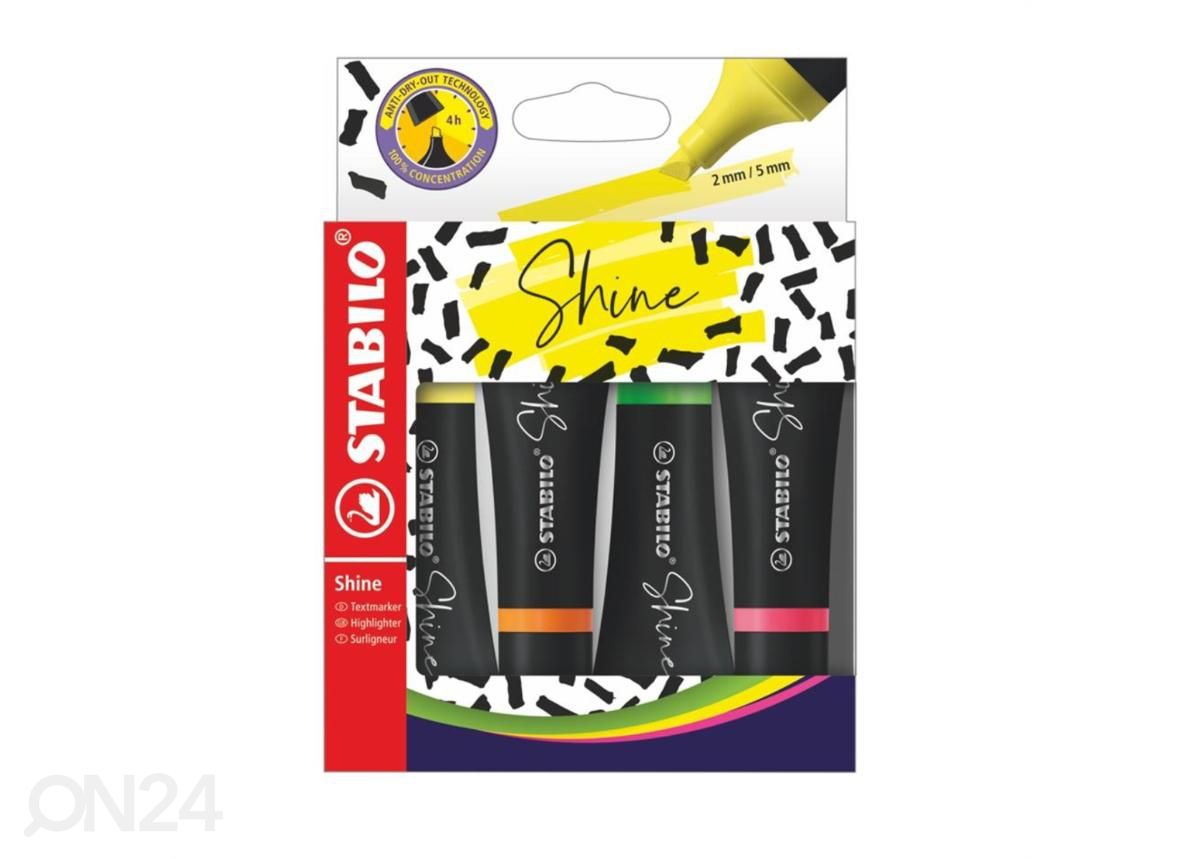 Tekstimarker Stabilo Shiny 4 tk suurendatud
