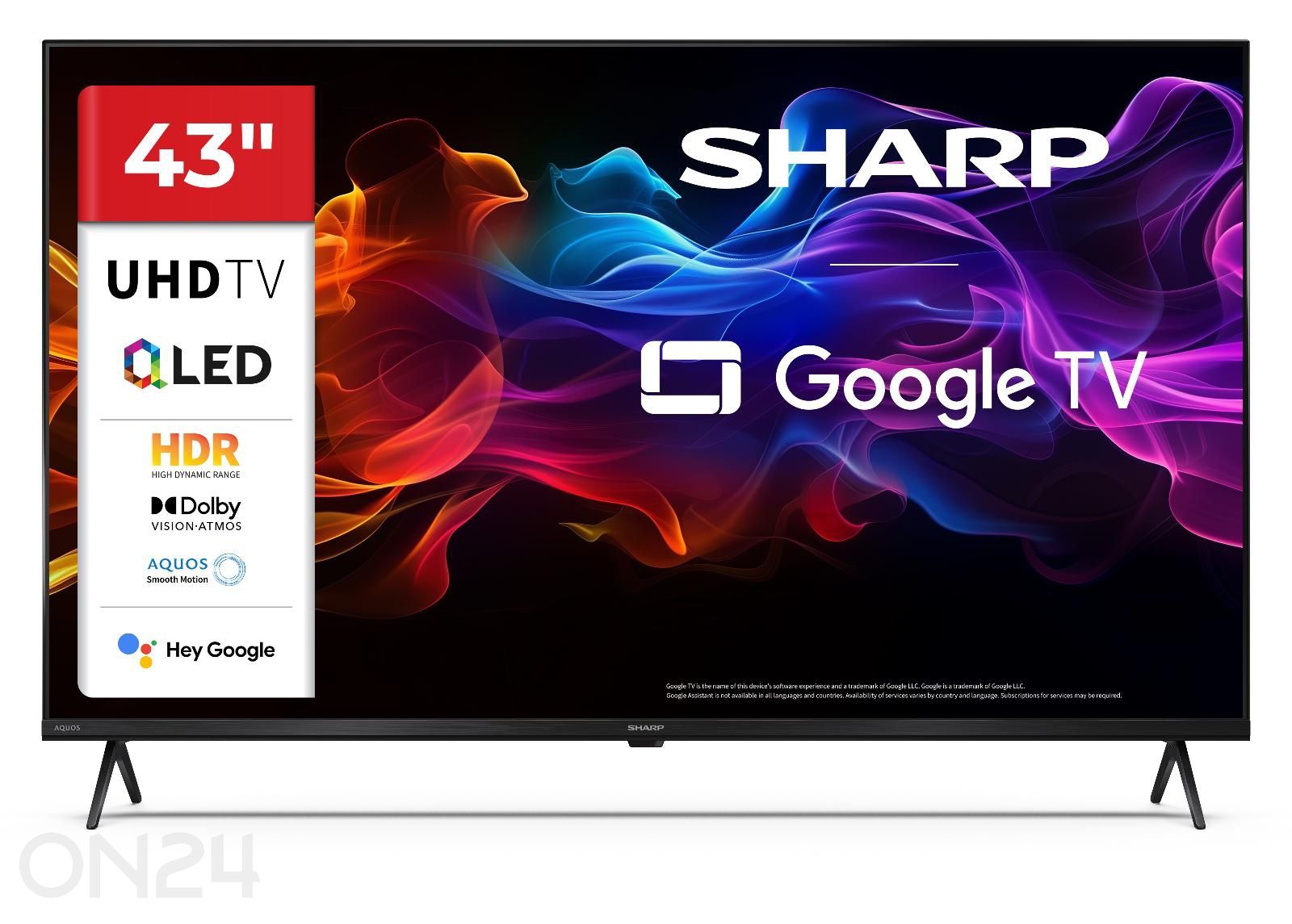 Teler Sharp 43" (108 cm) QLED 4K Ultra HD Google TV, Dolby Vision, Dolby Atmos suurendatud