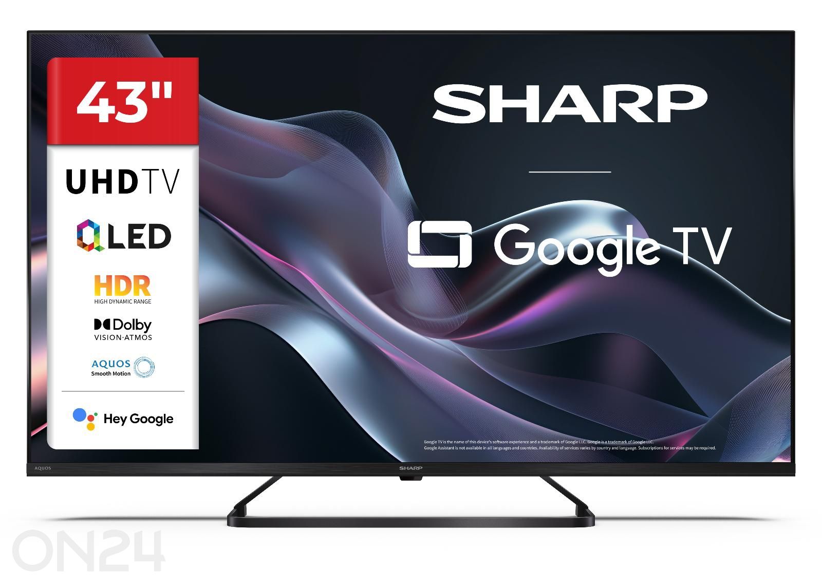 Teler Sharp 43" (108 cm) QLED 4K Ultra HD Google TV, Dolby Vision, Dolby Atmos suurendatud